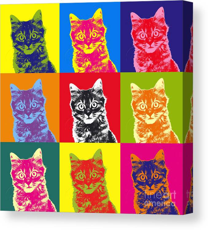 Warhol Canvas Print featuring the photograph Andy Warhol Cat by Warren Photographic