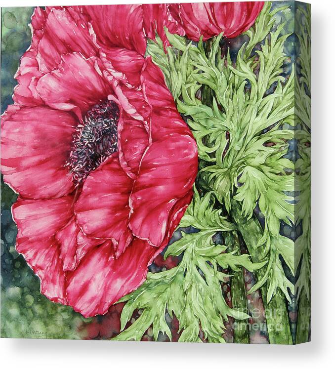 Anemone Canvas Print featuring the painting Anemone by Kim Tran