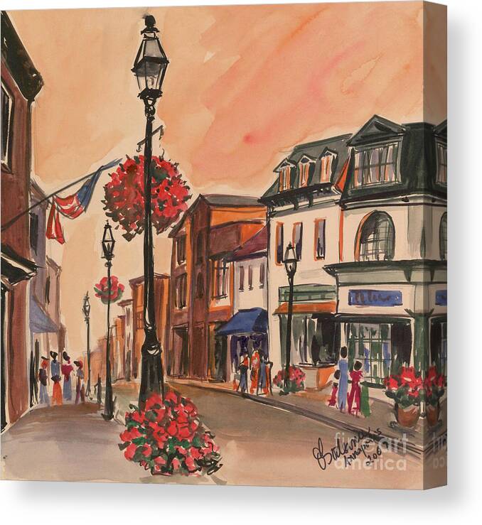  Canvas Print featuring the painting Annapolis MD by Oana Godeanu