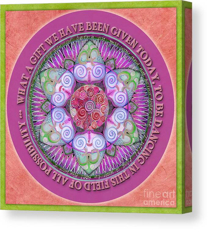 Mandala Canvas Print featuring the painting Appreciation Mandala Prayer by Jo Thomas Blaine