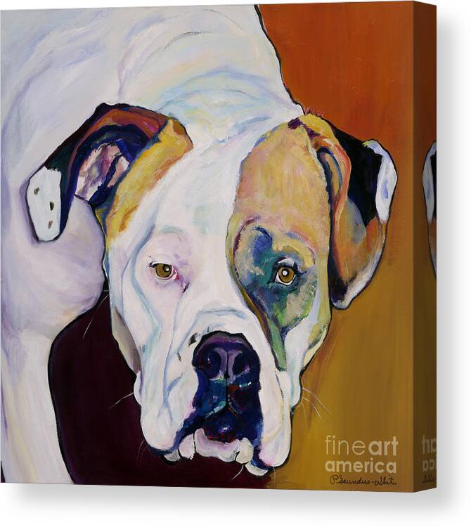 Pet Portraits Canvas Print featuring the painting Apprehension by Pat Saunders-White