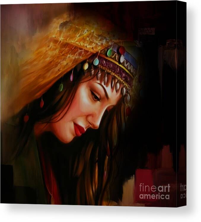 Arabian Canvas Print featuring the painting Arabian Woman 043b by Gull G