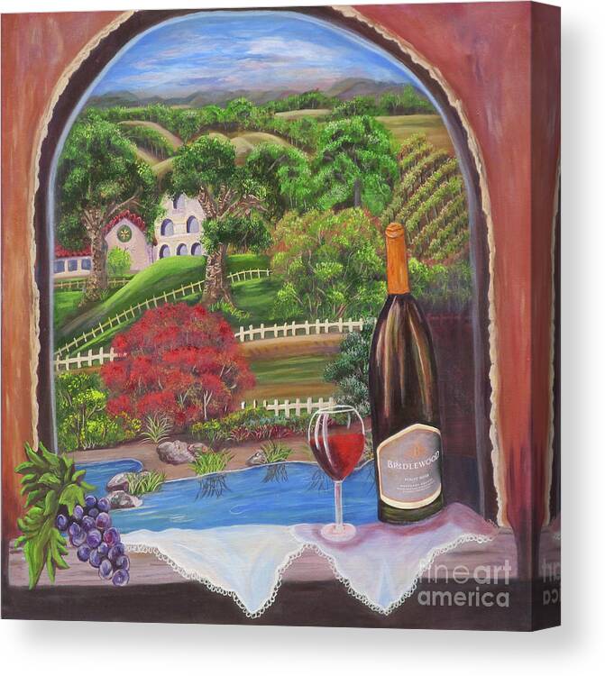 Winery Canvas Print featuring the painting Archway to Elegance by Mikki Alhart