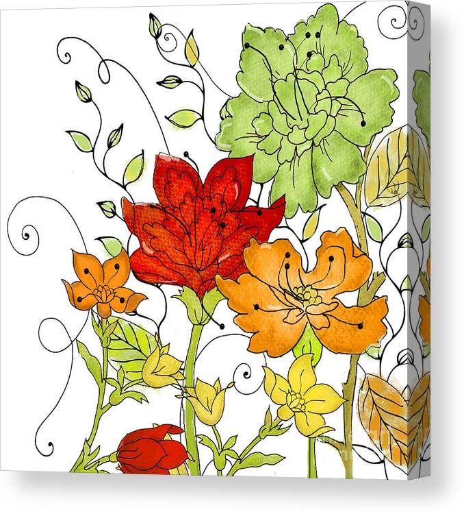 Watercolor Flowers Canvas Print featuring the painting Aria II by Mindy Sommers