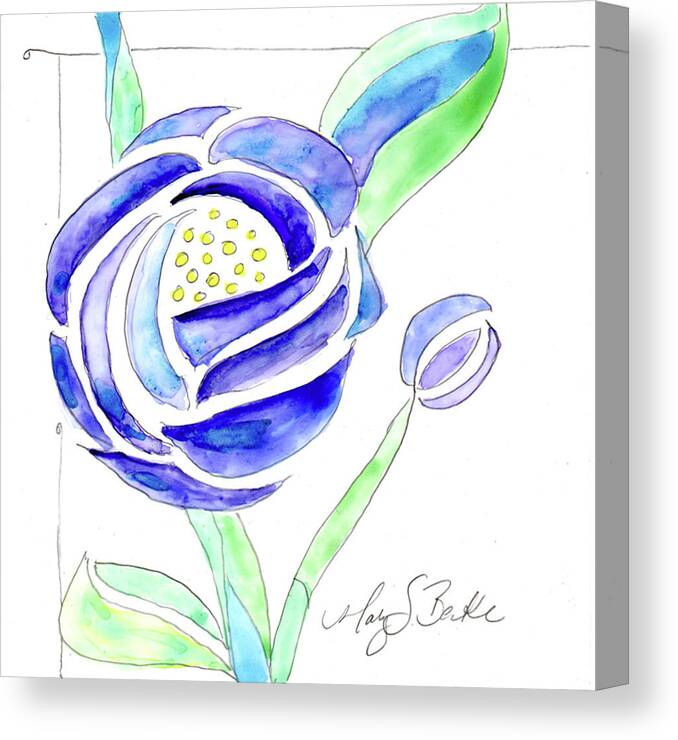 Rose Canvas Print featuring the painting Art Nouveau Roses II by Mary Benke