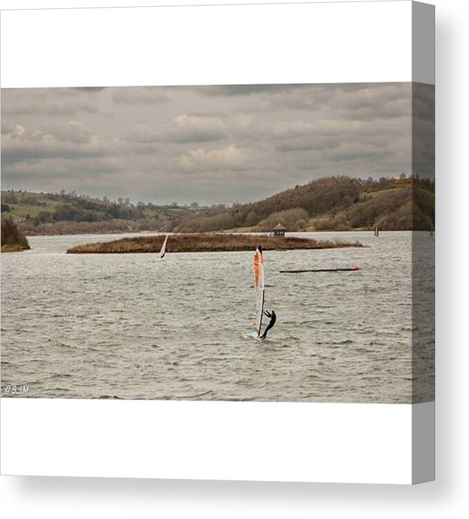Walking Canvas Print featuring the photograph As Usual At Carsington Water It's by Stuart McHale