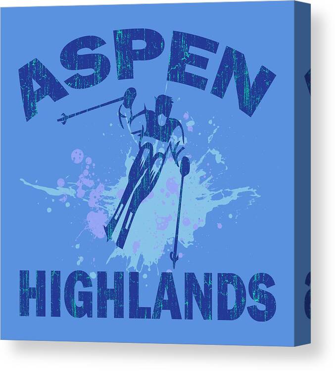 Aspen Canvas Print featuring the digital art Aspen Highlands by David G Paul