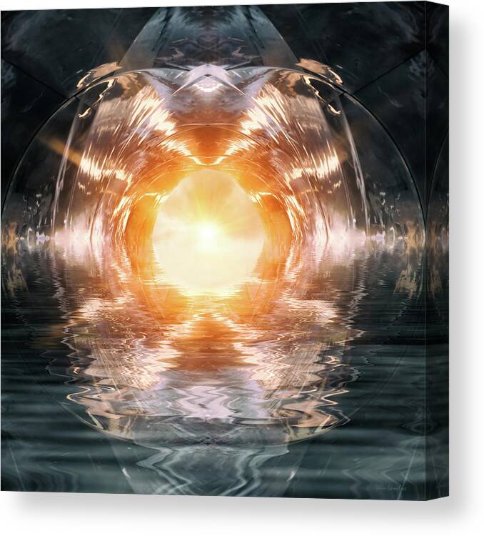 Abstract Canvas Print featuring the digital art At The End of The Tunnel by Wim Lanclus