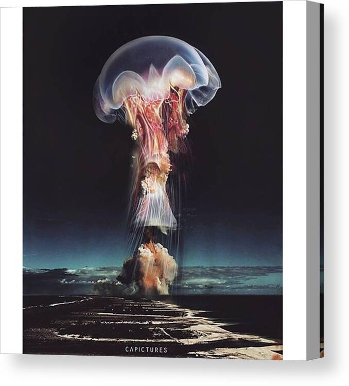 Beautiful Canvas Print featuring the photograph Atomic Jellyfish • by Cesar Abad Pictures