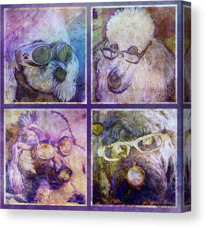 Poodle Canvas Print featuring the digital art Attitoodles by Barbara Berney