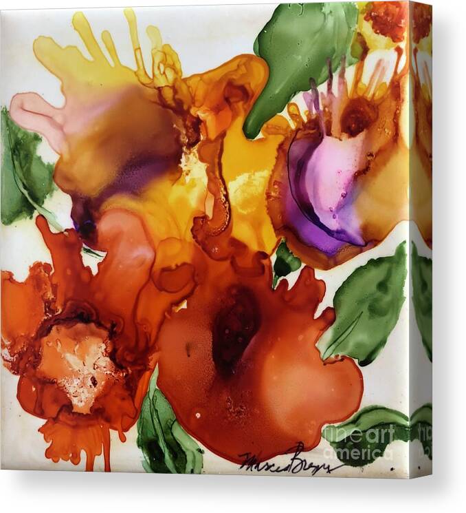 Flowers Canvas Print featuring the painting Autumn Bouquet by Marcia Breznay