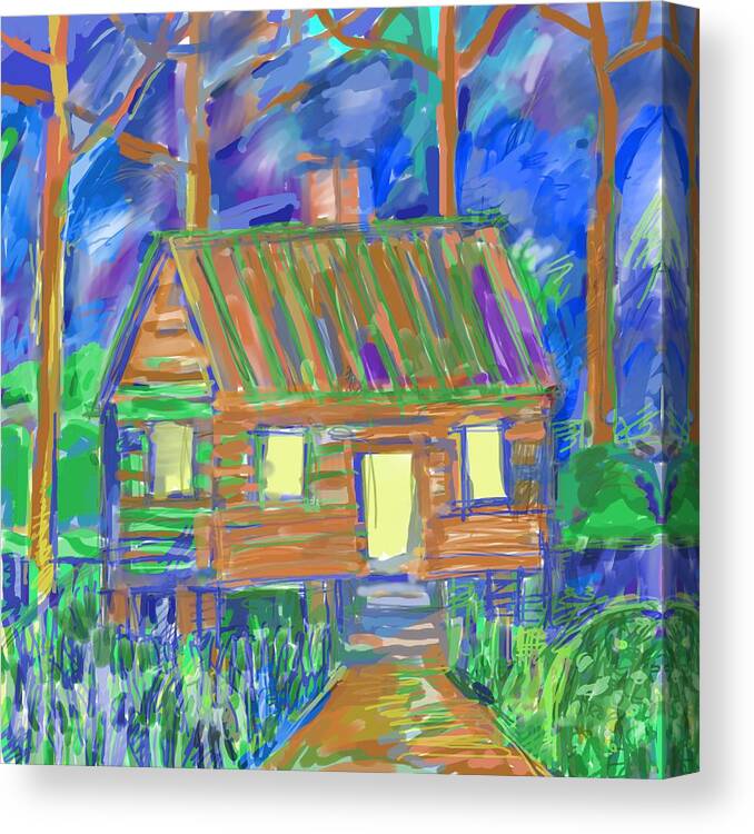 Landscape Canvas Print featuring the painting Autumn House by Joe Roache