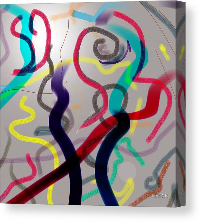 Abstract Canvas Print featuring the painting Awareness by Robert Henne