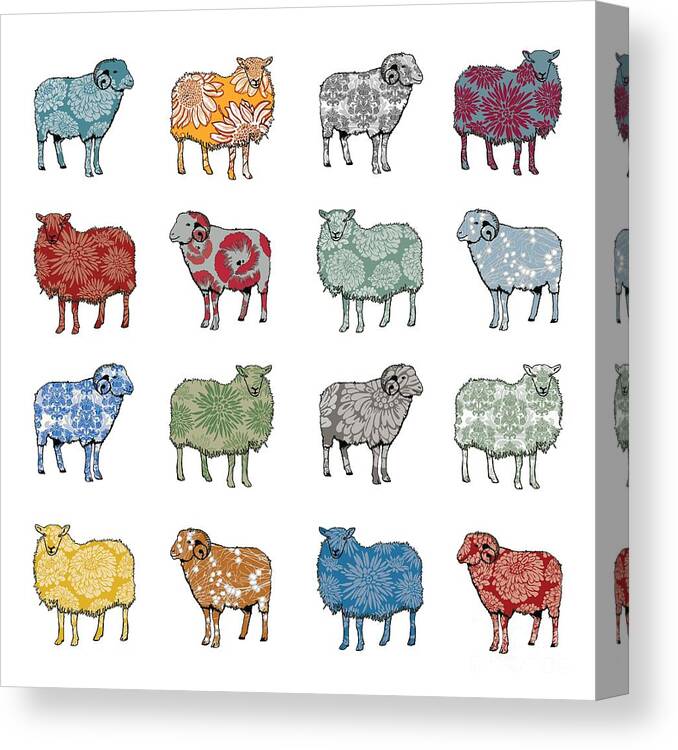 Sheep Canvas Print featuring the digital art Baa Humbug by Sarah Hough