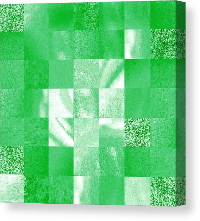 Green Canvas Print featuring the painting Baby Green Marble Quilt II by Irina Sztukowski