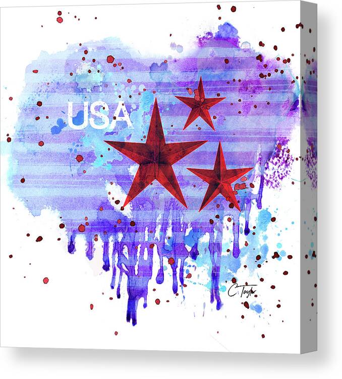 Abstract Art Canvas Print featuring the painting Back in the USA by Colleen Taylor