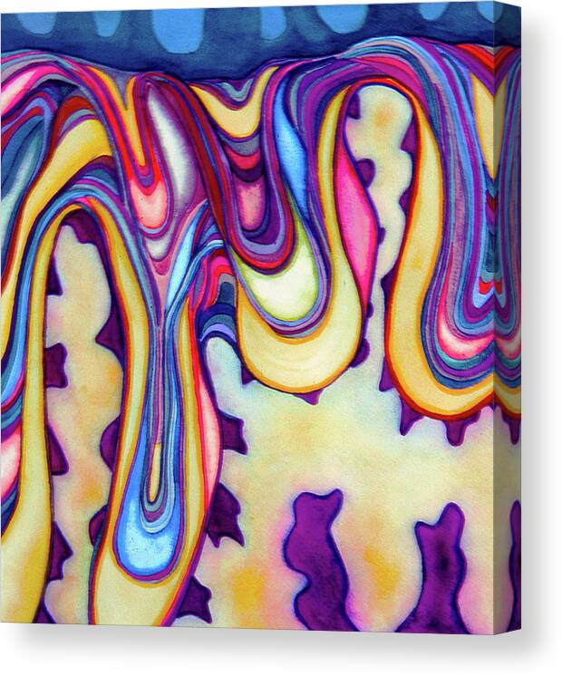 Undulating And Flowing Canvas Print featuring the painting Backyard Vibrations by Rod Whyte