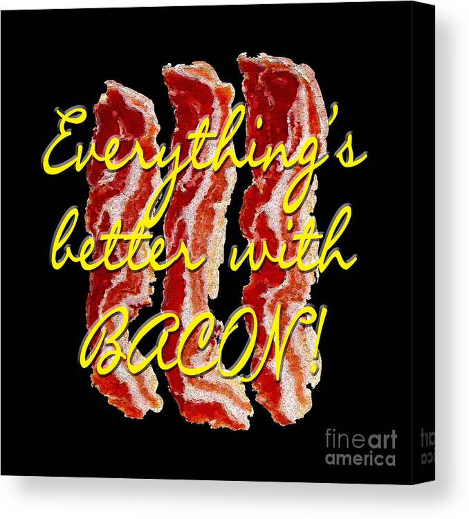 Bacon Canvas Print featuring the painting Bacon by Two Hivelys