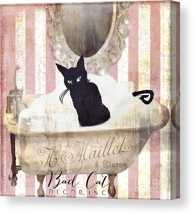 Black Cat Canvas Print featuring the painting Bad Cat I by Mindy Sommers