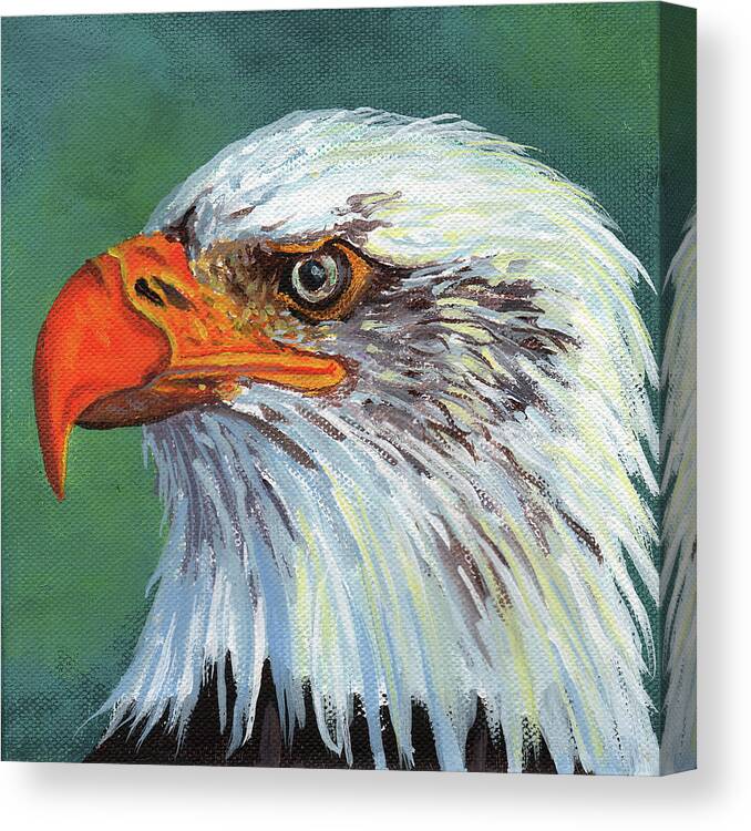 Timithy Canvas Print featuring the painting Bald Eagle by Timithy L Gordon