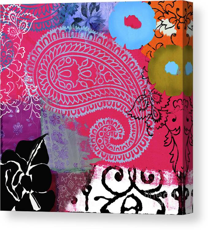 Tribal Pattern Canvas Print featuring the mixed media Bali III Redux by Mindy Sommers