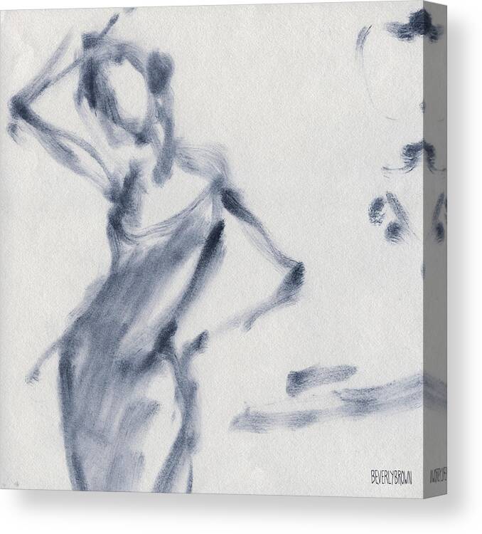 Ballet Canvas Print featuring the painting Ballet Sketch Hand on Head by Beverly Brown