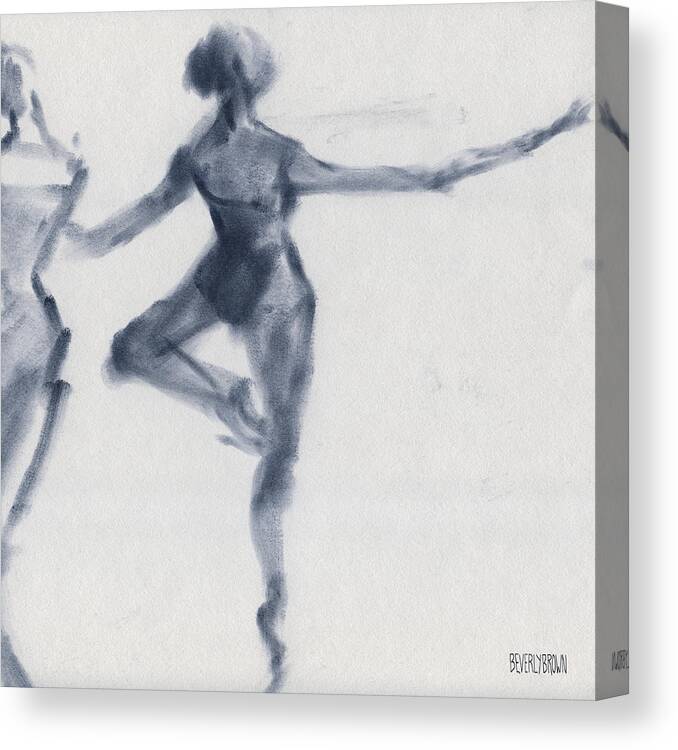 Ballet Canvas Print featuring the drawing Ballet Sketch Passe en Pointe by Beverly Brown