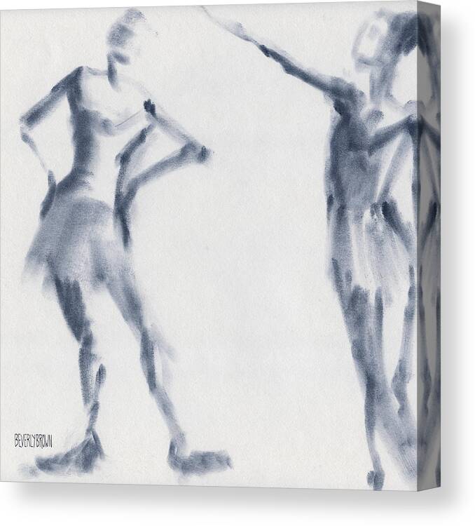 Ballet Canvas Print featuring the drawing Ballet Sketch Two Dancers Shift by Beverly Brown