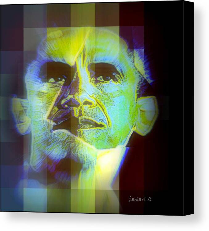 Fania Simon Canvas Print featuring the painting Barack by Fania Simon