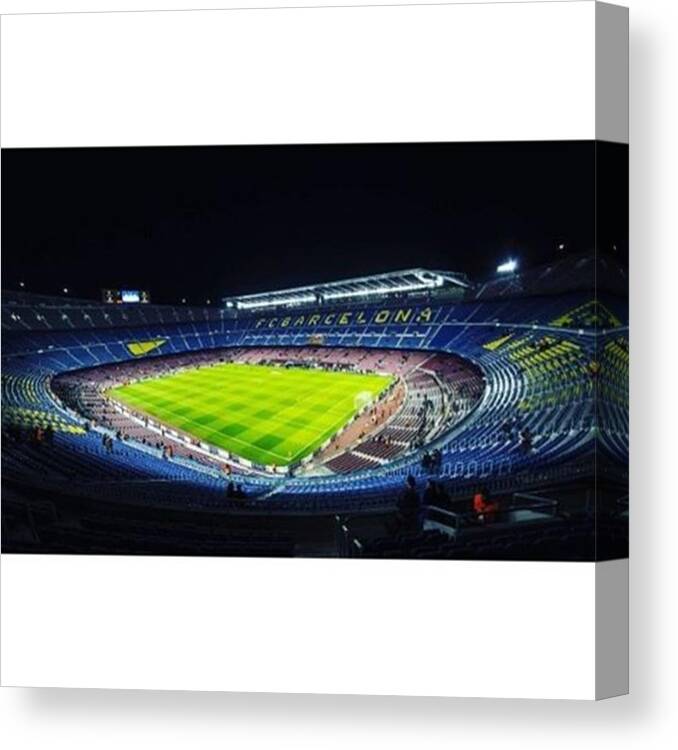 Life Canvas Print featuring the photograph Barcelona Stadium #barca #barcelona by Alvaro Oscar Gutierrez