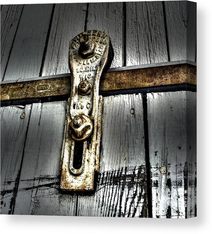 Barn Canvas Print featuring the photograph Barn Door Pulley by William Norton