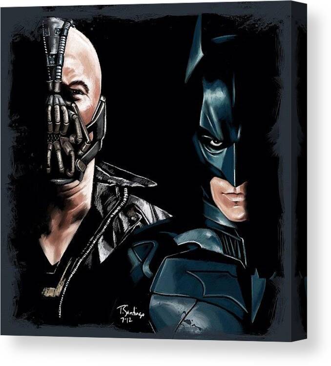 Batman Canvas Print featuring the photograph Batman & Bane by Tony Santiago