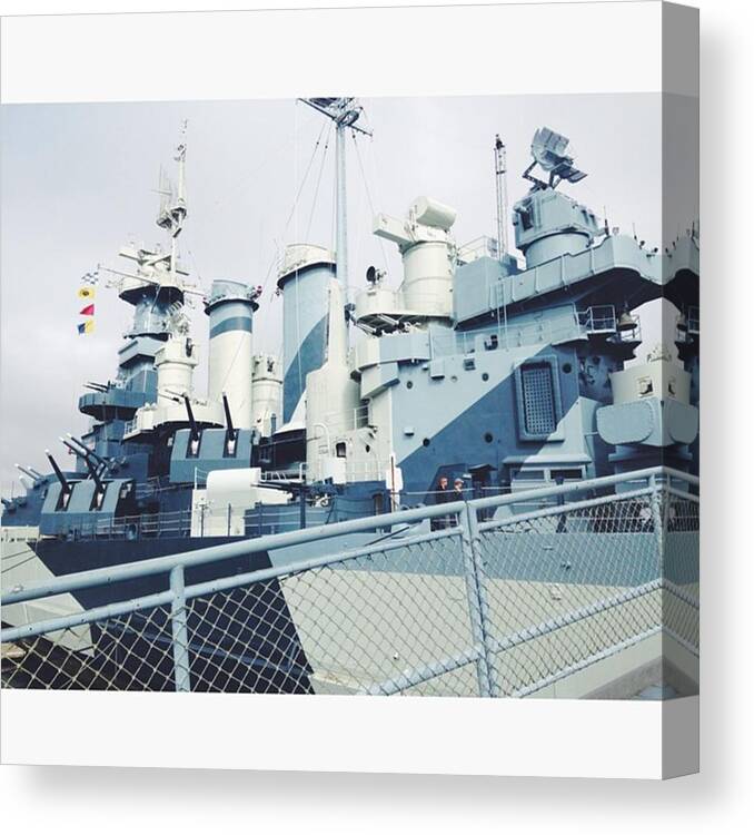 Battleship Canvas Print featuring the photograph Battleship North Carolina #battleship by Courtney Stokes