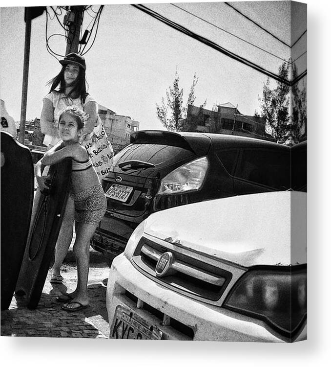 People Canvas Print featuring the photograph Beach Parking

#girl #woman #people by Rafa Rivas