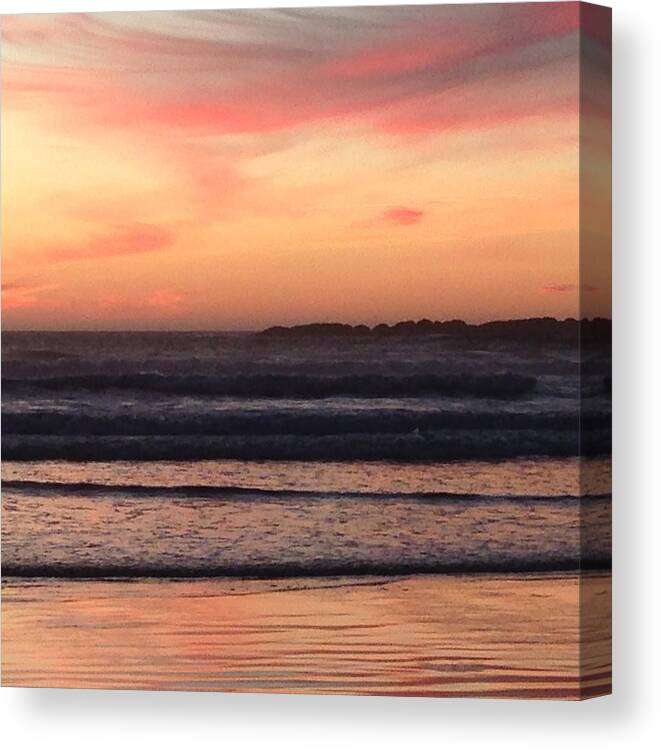 Sunset Canvas Print featuring the photograph Beach sunset by Shari Chavira