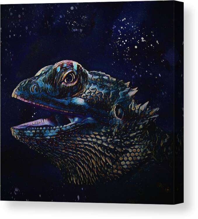 Bearded Dragon Canvas Print featuring the painting Bearded Dragon by Modern Art