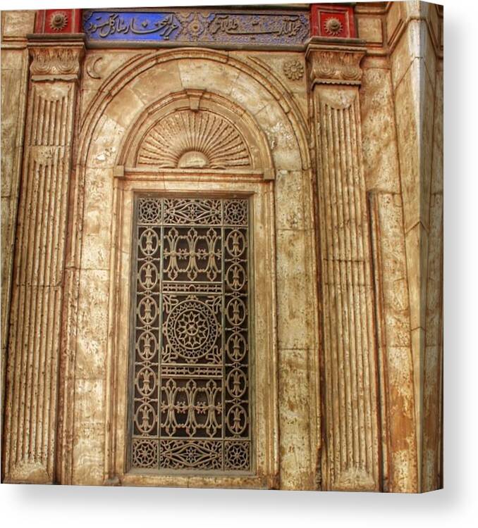 Globetrekker Canvas Print featuring the photograph Beautiful Arabic Design Window At The by Kaus Wathore