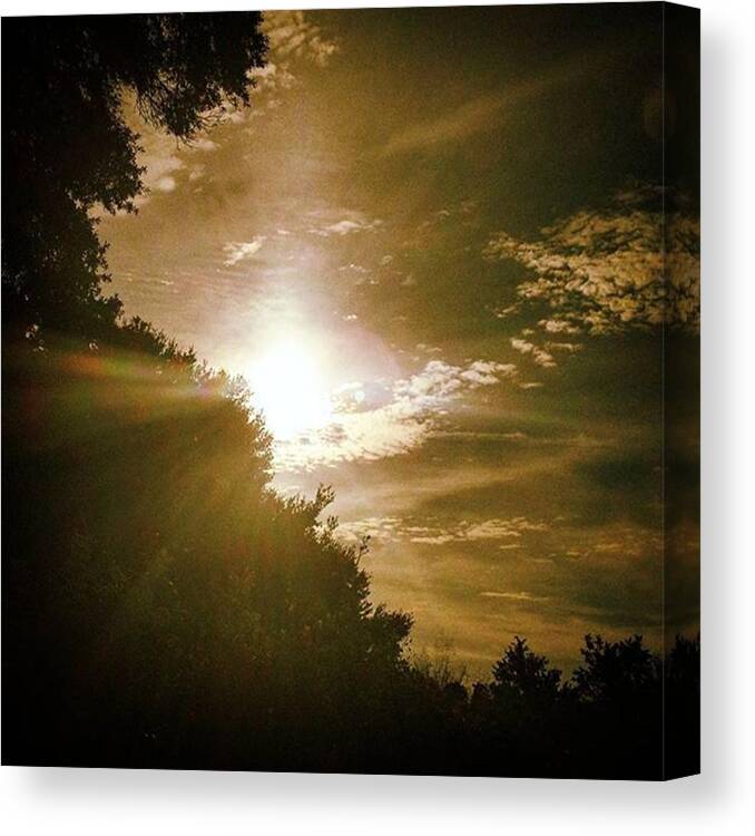 Beautiful Canvas Print featuring the photograph #beautiful #sunrise #beautifulday by Peggy Hoefner