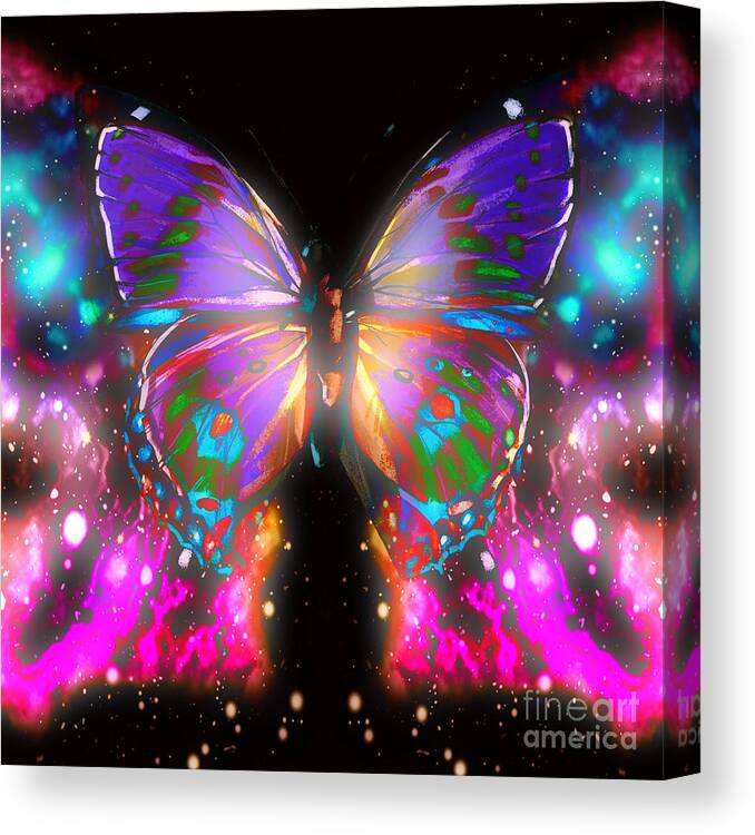 Digital Graphics Insects Beauty Canvas Print featuring the digital art Beauty Of Butterfly by Gayle Price Thomas