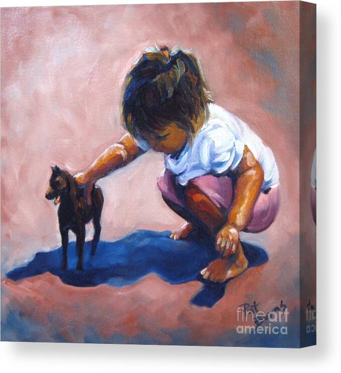 Child Canvas Print featuring the painting Beginning of a Love Affair by Pat Burns