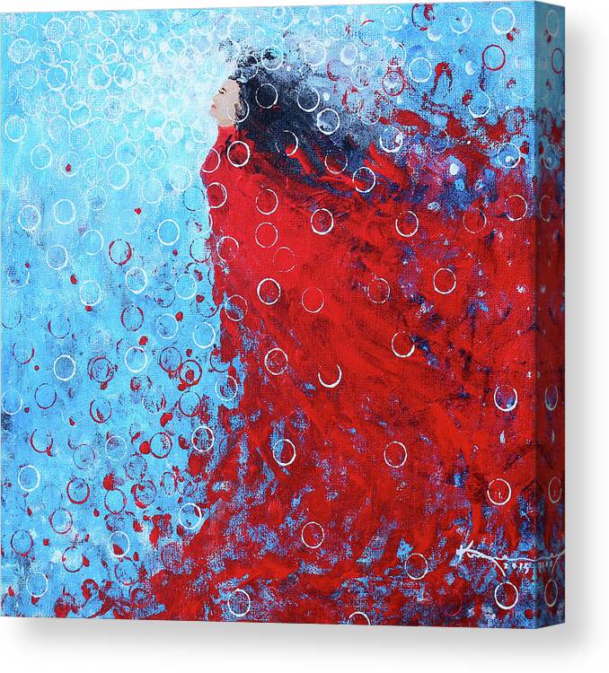Being A Woman Canvas Print featuring the painting Being a Woman 6 - In Water by Kume Bryant