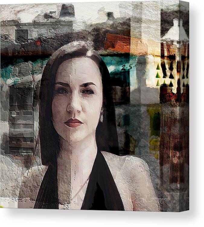 Woman Canvas Print featuring the digital art Being Followed by Looking Glass Images