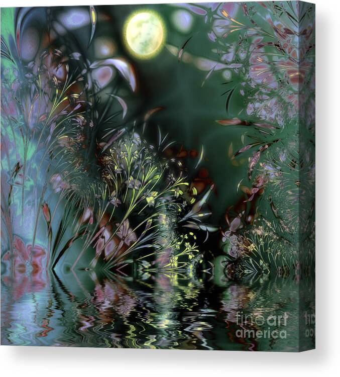 Night Canvas Print featuring the painting Beltane Dragonfly Night by Mindy Sommers