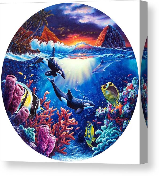 Whale Canvas Print featuring the painting Beyond Our World by Daniel Bergren