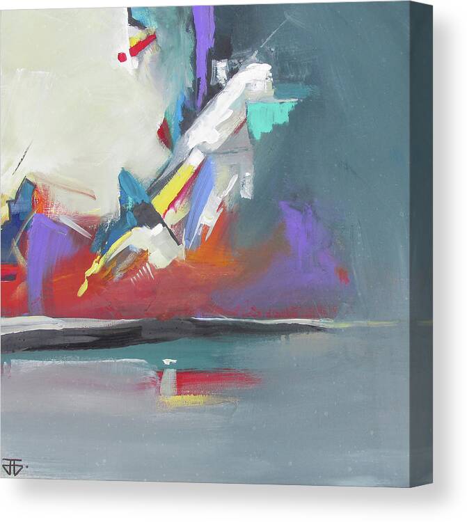 Abstract Canvas Print featuring the painting Beyond Reflection by John Gholson