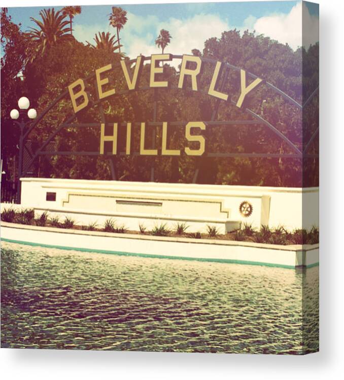 Beverly Hills Canvas Print featuring the photograph BH Sign by Parushka Moodley