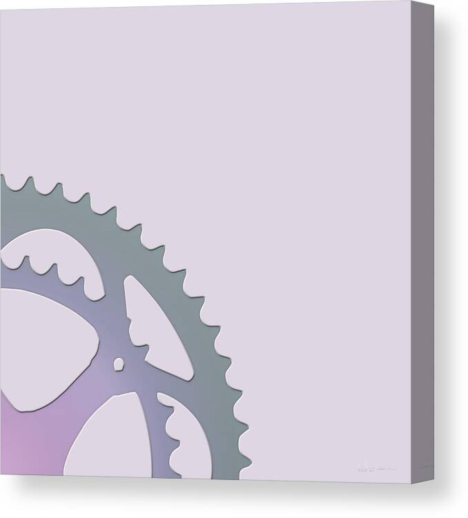 two-wheel Drive Fine Art Collection By Serge Averbukh Canvas Print featuring the photograph Bicycle Chain Ring - 2 of 4 by Serge Averbukh