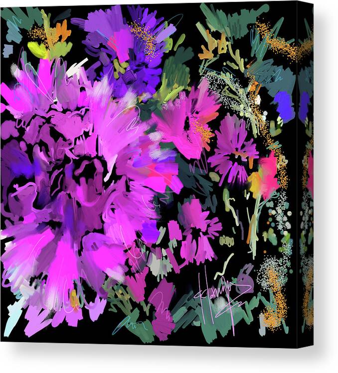 Dc Langer Canvas Print featuring the painting Flower Mash by DC Langer