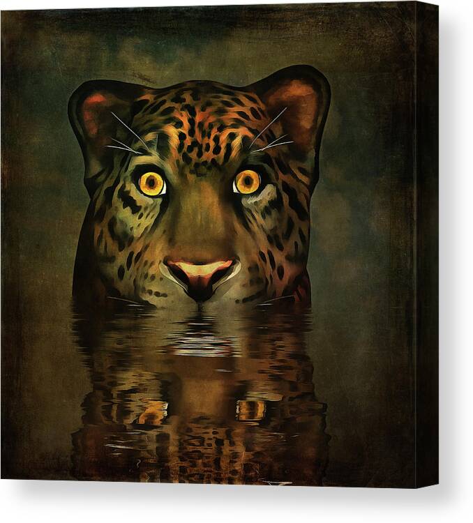 Animal Canvas Print featuring the painting Big pussy by Jan Keteleer