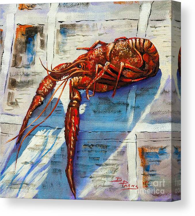  Louisiana Crawfish Canvas Print featuring the painting Big Red by Dianne Parks